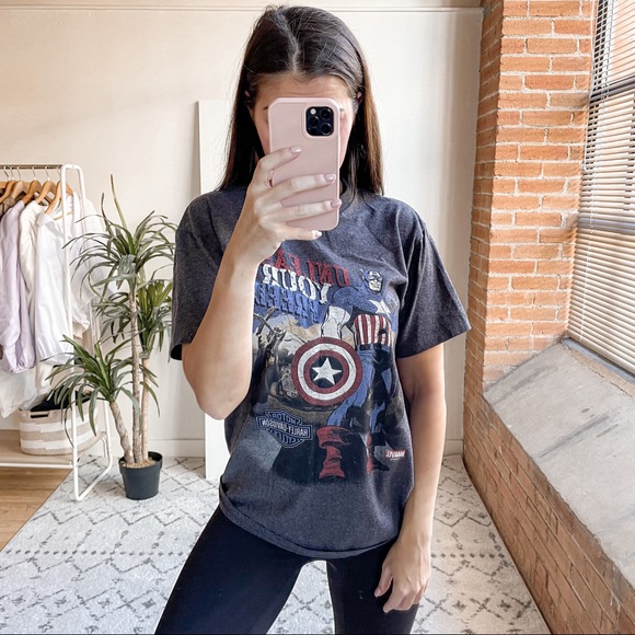 captain america harley davidson shirt